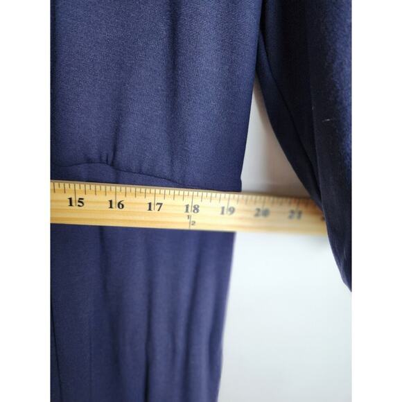 Boden Jersey Knit Fit and Flare Navy Dress sz 16/18 puff sleeves nwt *flawed* - Picture 12 of 15